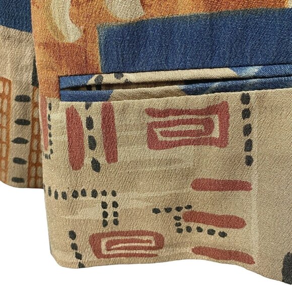 Vintage Toni Garment Jacket Small 80s Print Retro Blazer Rayon Brown - Picture 9 of 12